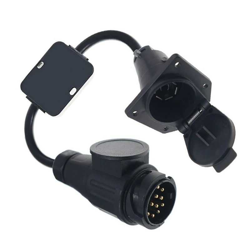 

Trailer Light Connector Cable Converter Adapter European 13-Pin to American 7-Pin Way Plug.