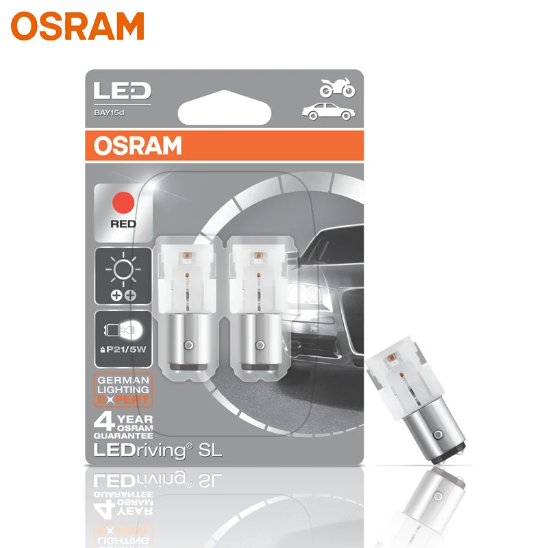 OSRAM P21/5W светодиодный сигнальный фонарь S25 BAY15d 1458R riving SL красный светильник заднего