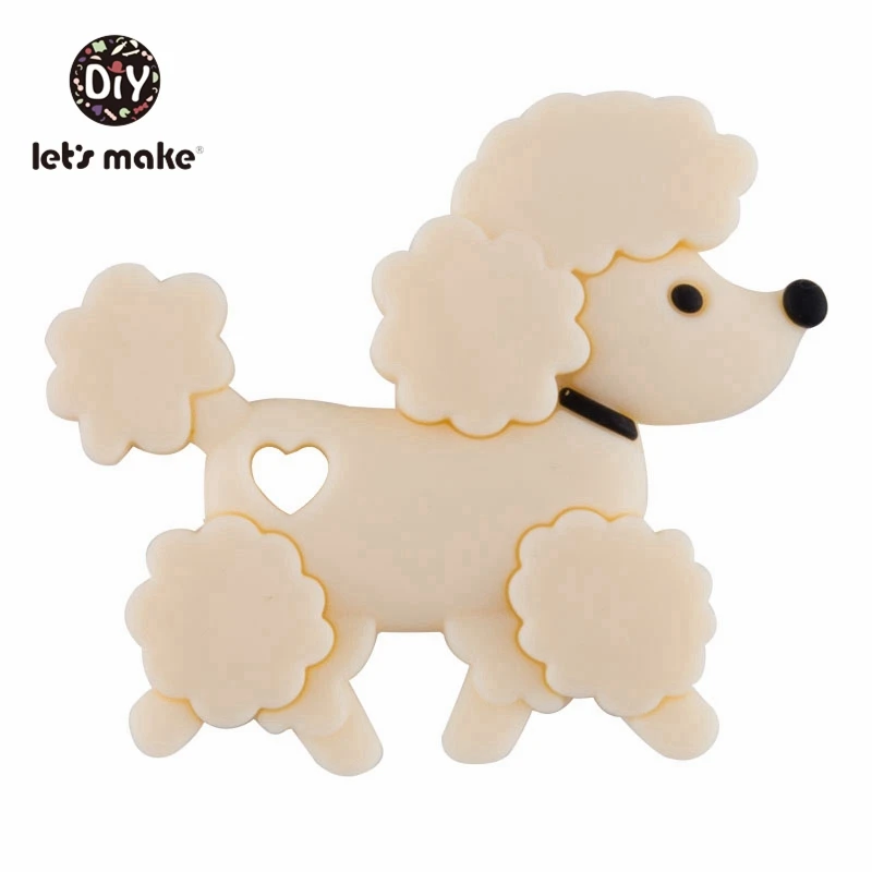 dog beige Детский Прорезыватель Пищевой Силиконовый грызунок в форме льва Diy пустышка цепочка Bpa бесплатно Прорезыватель игрушка для зубов Рождественская силиконовая Прорезыватель - Цвет: dog beige