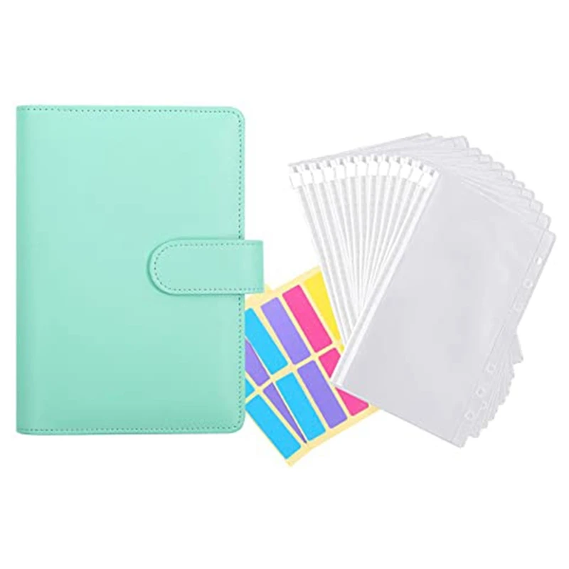 

12 Pieces of Transparent Plastic A6 Binder Envelopes,Waterproof Cash Budget Envelope System,with Label Stickers