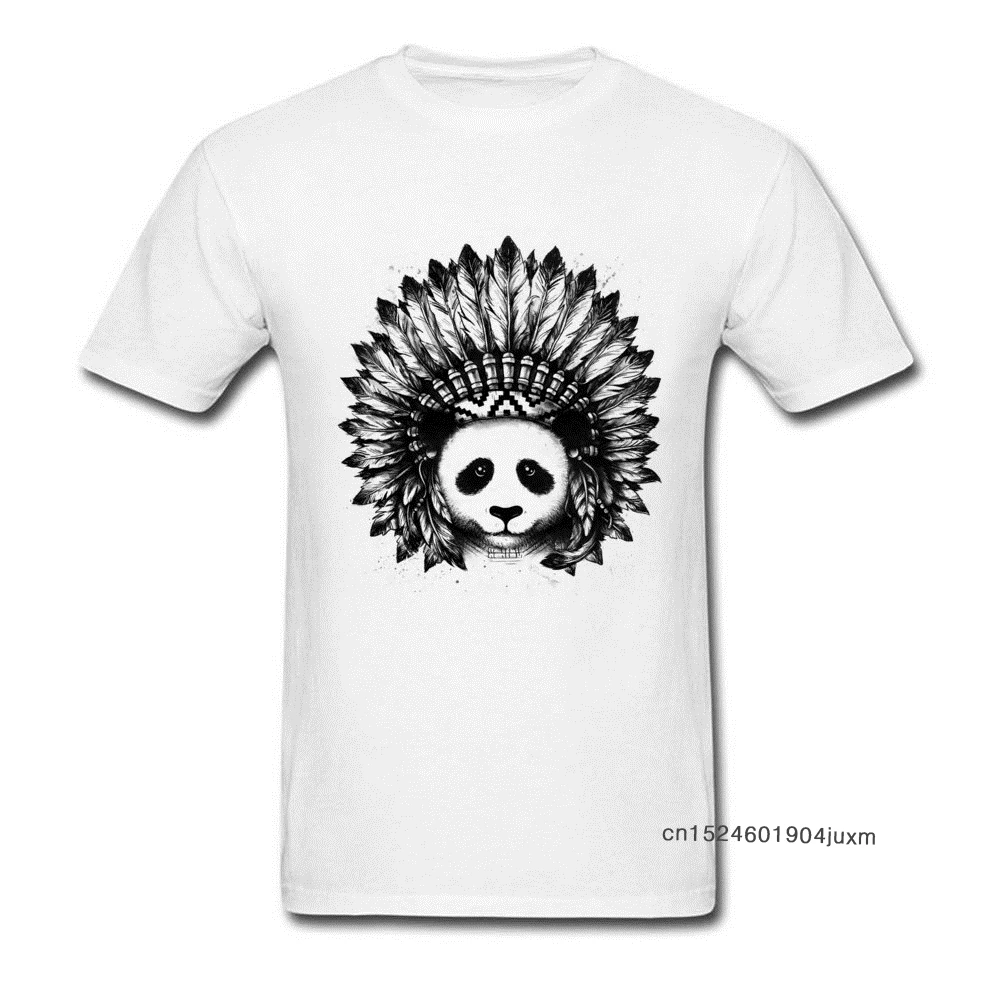 Мужская футболка с принтом шефа панды Классические черно белые топы 80s рисунком