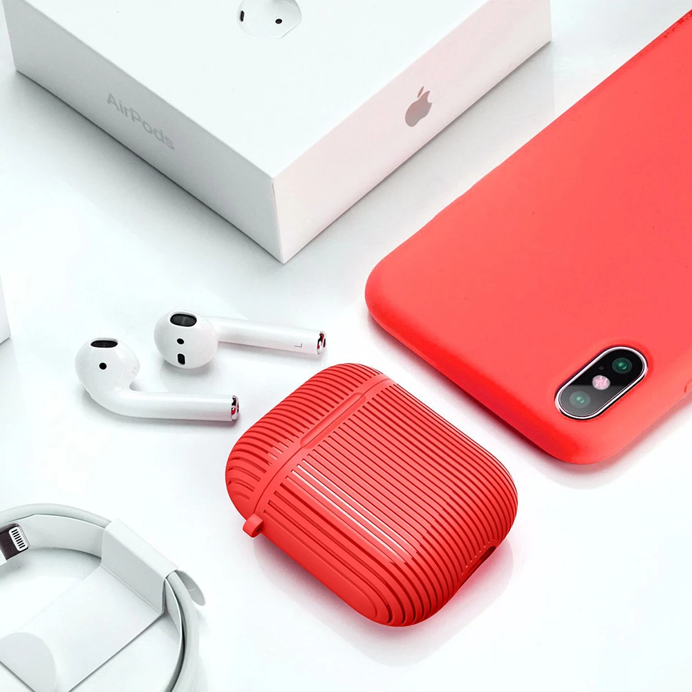 ТПУ чехол для наушников Apple Airpods 1/2 Беспроводная bluetooth гарнитура Защитная крышка