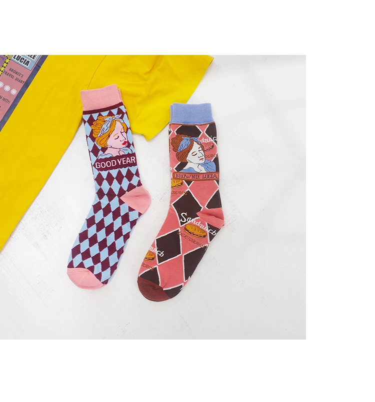 Счастливые носки женские mulher skarpetki хлопковые calcetines mujer divertido ponozky skarpety damskie transp носки art meia уличная одежда