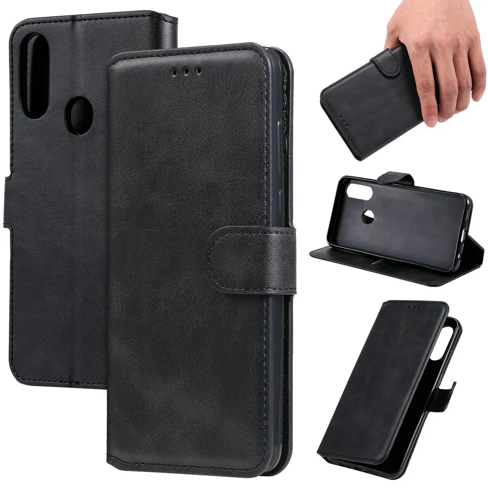 Однотонный флип чехол из искусственной кожи для Funda OPPO A31 2020 Роскошный кошелек