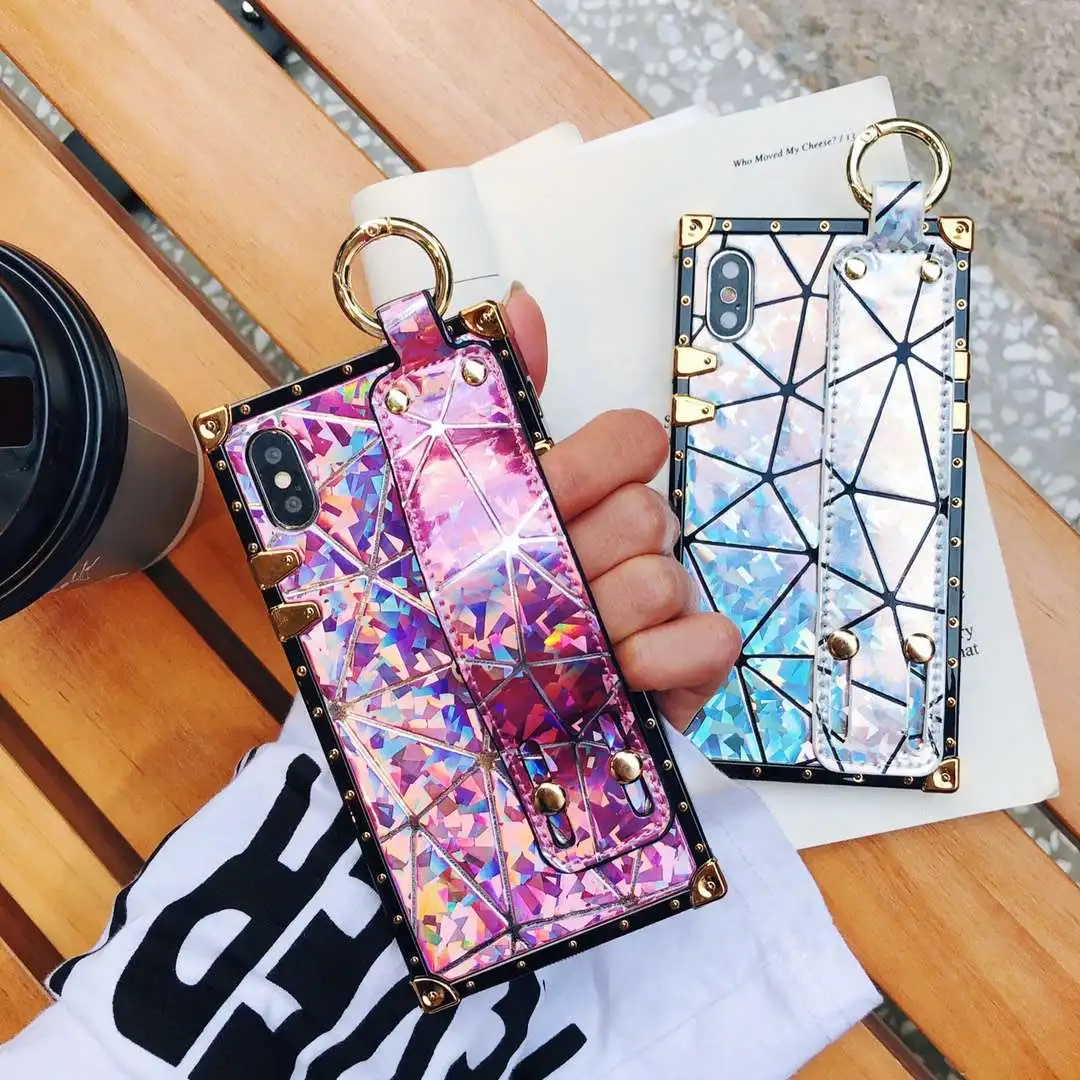 Роскошный высококачественный модный металлический квадратный лазерный чехол на