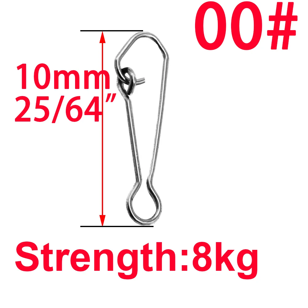 size 00 Simpleyi, 100 шт., рыболовные Вертлюги, вращающиеся кольца, блокирующий крючок, приманка, рыболовный крючок, защелкивающиеся Вертлюги, соединитель, снасть, держатель для приманки - Цвет: size 00
