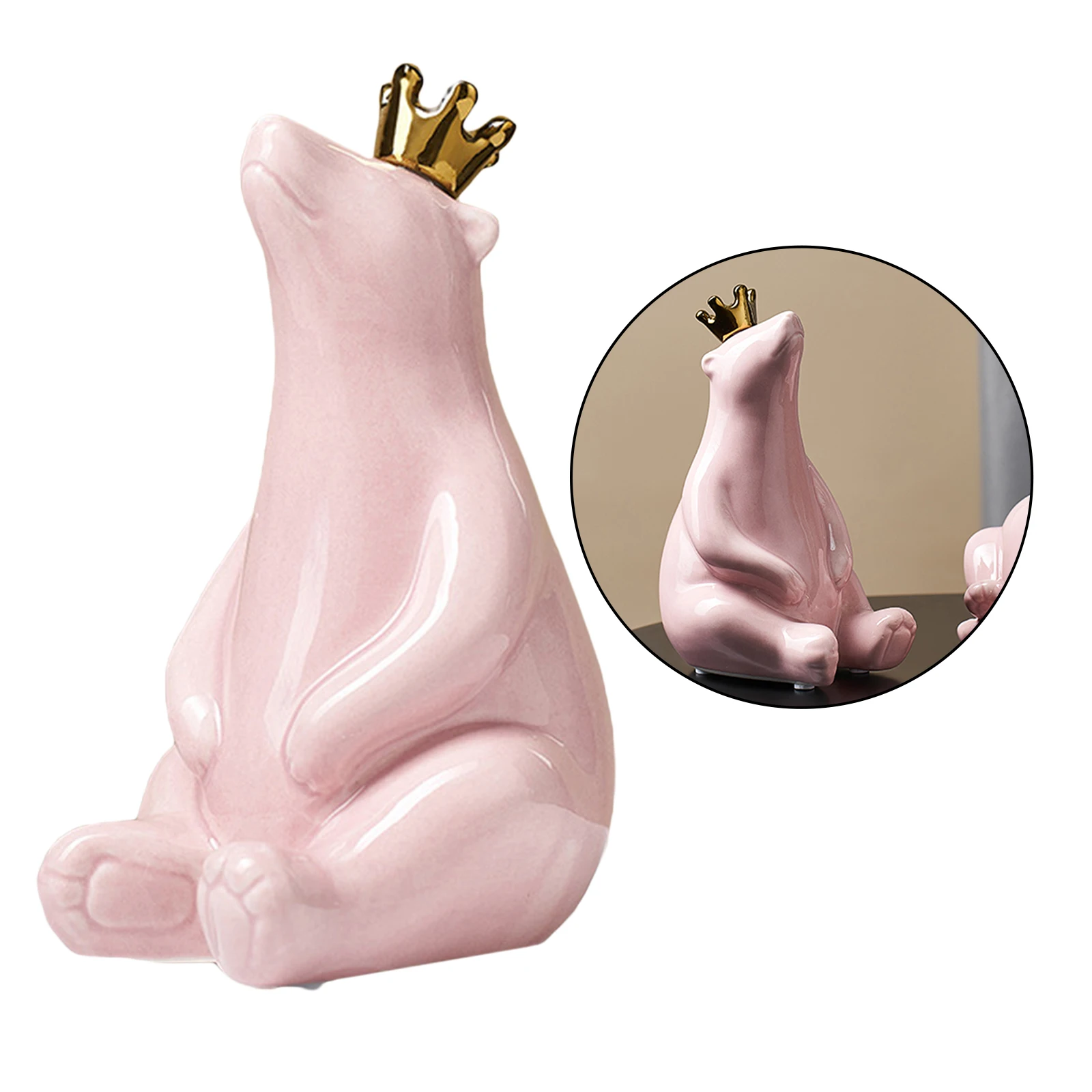 Милый белый фигурка медведь Керамика Скульптура предметы прикладного искусства