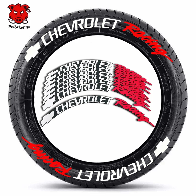 

8 Sets/Lot Car Tire Decor Stickers Car Tuning Universal 3D Permanent PVC Tyre Stickers Joined Sticker Car Wheel Stickers