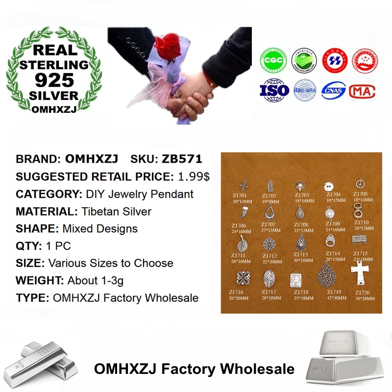 OMHXZJ оптовая продажа ZB571 DIY Ювелирные изделия Аксессуары фурнитура браслет из