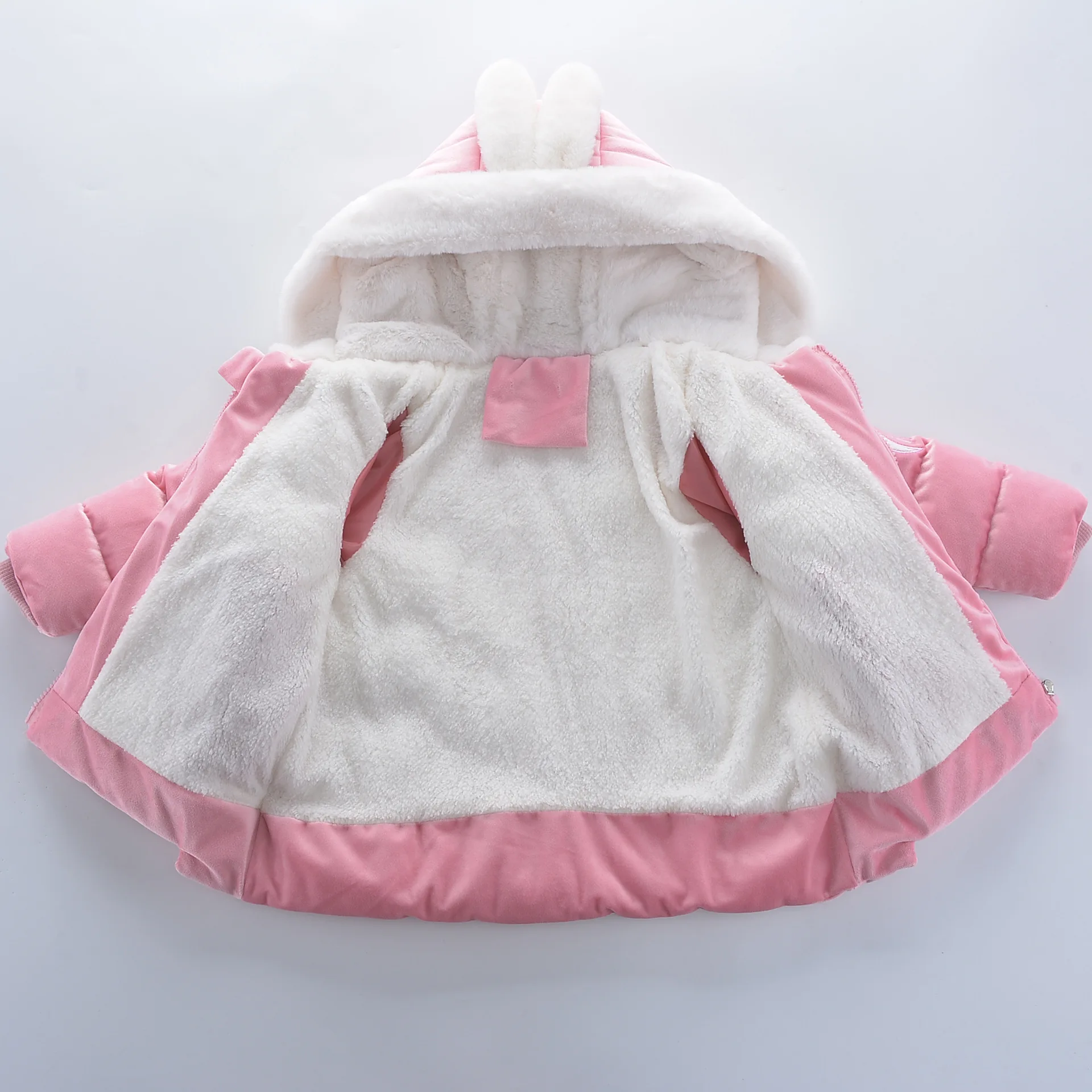 Детская куртка с капюшоном и ушками кролика на возраст 1 6 лет|Пальто парки| |