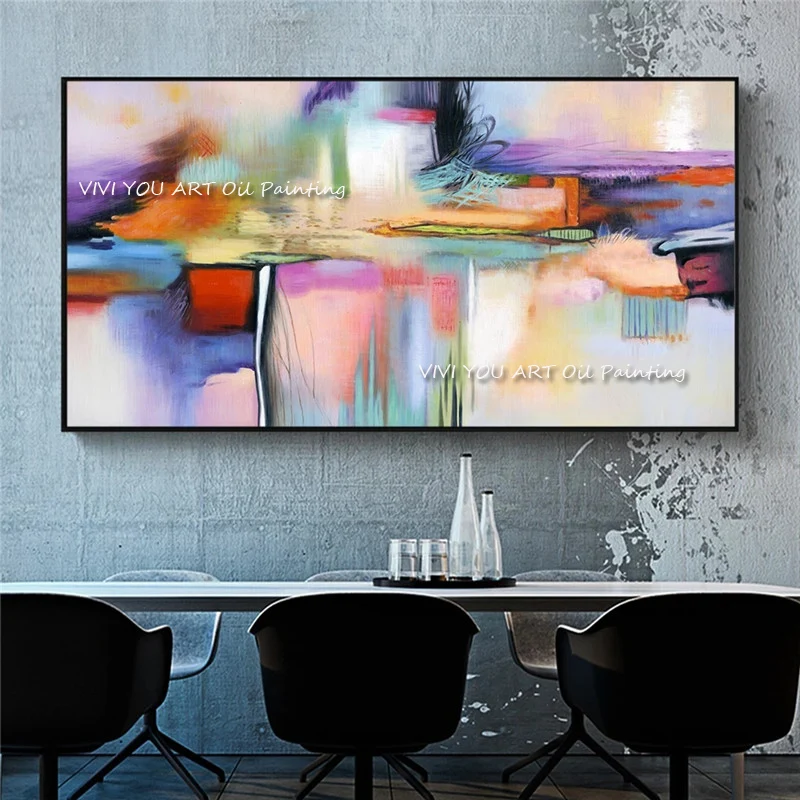 

Abstract Colorful Thick Art Handmade Oil Painting Canvas Paintings Wall Pictures Art Wall Artwork For Dining Room Decoration