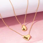 Новое поступление, подвеска в форме сердца в виде Золотой капли воды, двойное ожерелье, тонкая цепь, длинное ожерелье, модные женские аксессуары, ювелирные изделия, ожерелье