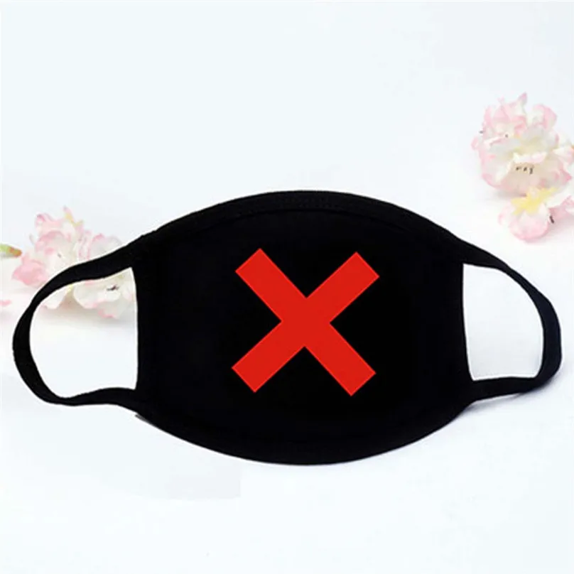 Милые Черные унисекс для женщин и мужчин маска лица Хлопок Аниме Маска рта Анти
