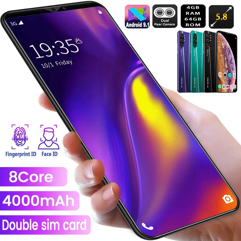 

TEMK Note10 5.8Inch Full Screen Global 5G Android10 6+128GB 8+16MP Camera 8Core 4000MAH Dual SIM Face Unlock WiFi Mobile Phones