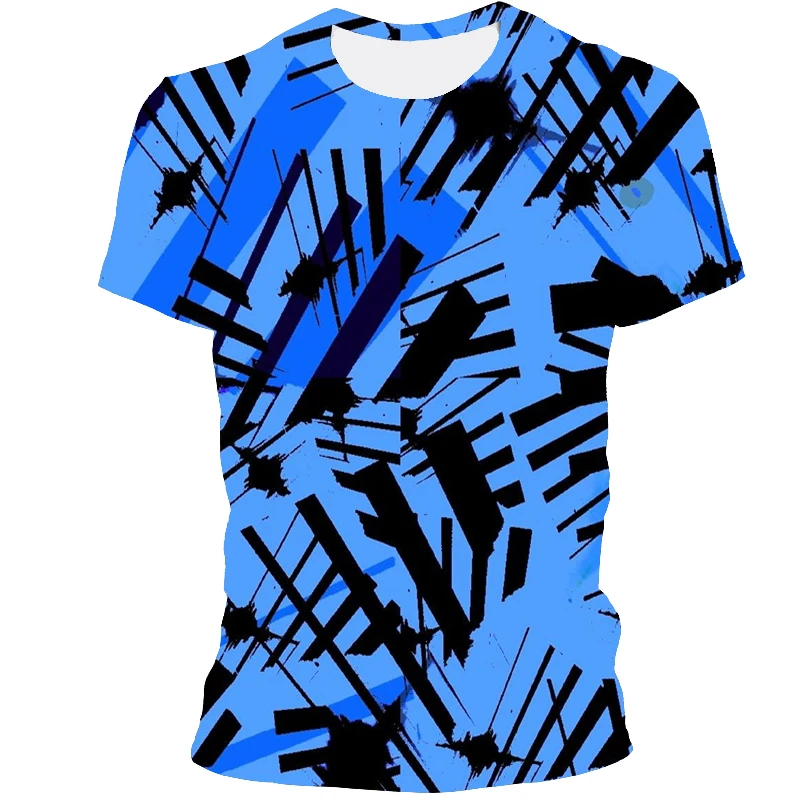 

Men's Summer Latest Geometric 3D Printing Pattern Short-Sleeved Round Neck T-Shirt For Everyday Wear