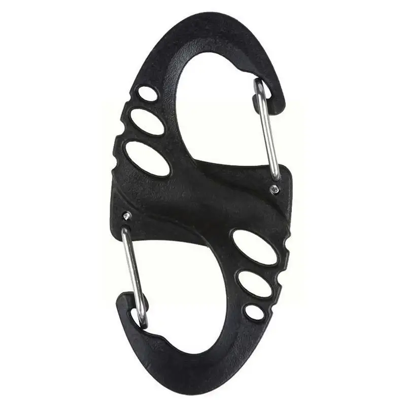 

10PCS Locking Carabiner Keychain 8 Ring Quick Release Clip Buckle Camping Outdoor Gear Carabiners Tool Key Rock Climbing Cl P1L6