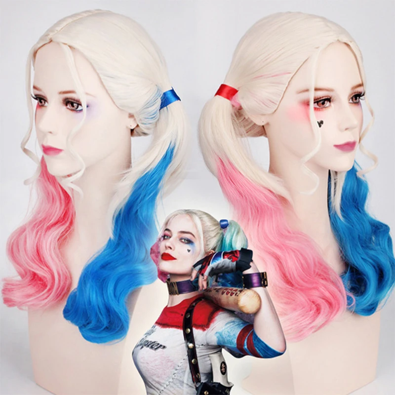 Детский костюм Harley Quinn на Хэллоуин парик перчатки косплей дети девушки Джокер