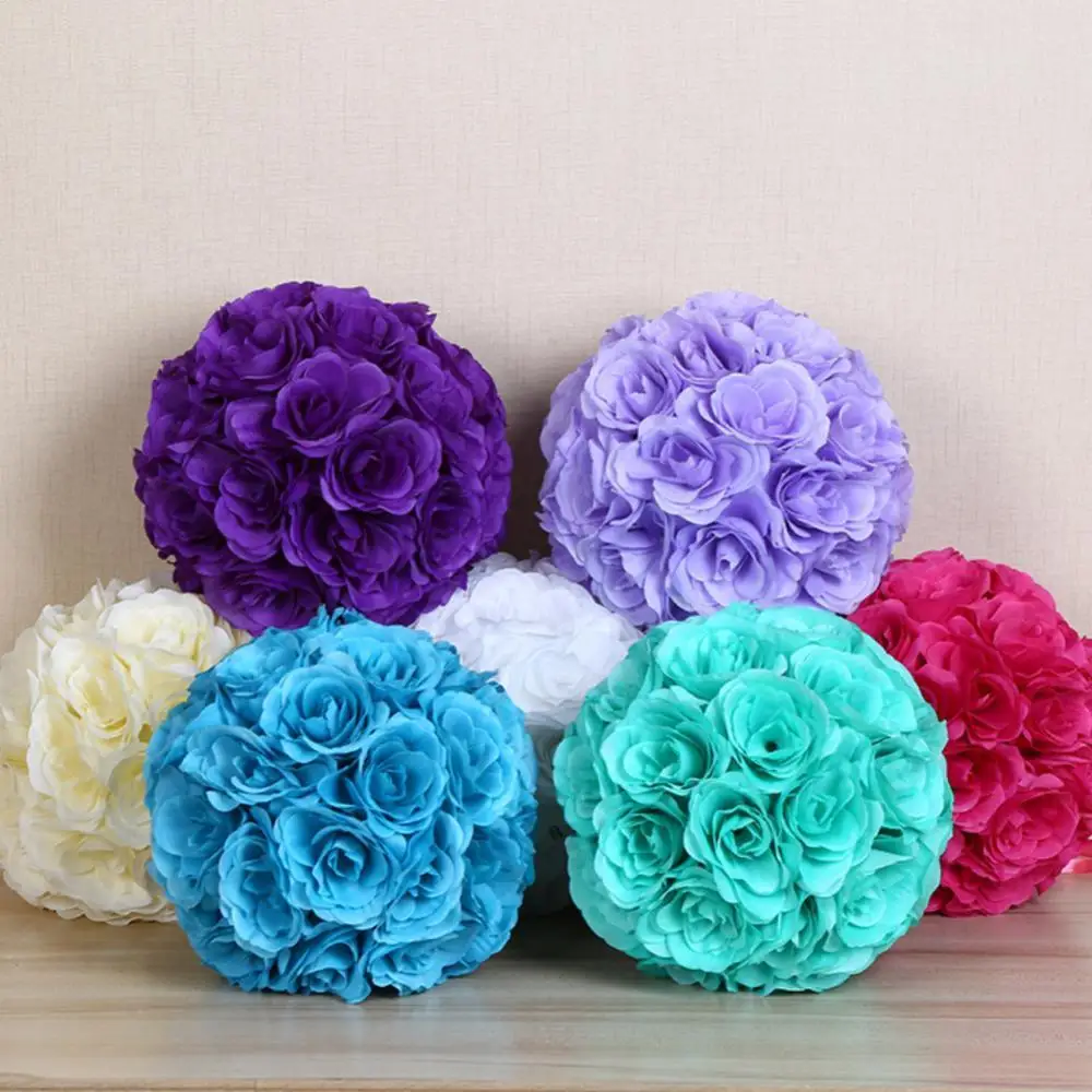 

Hot Sales!! 7inch Artificial Rose Silk Flower Kissing Ball Wedding Party Mall DIY Decoration