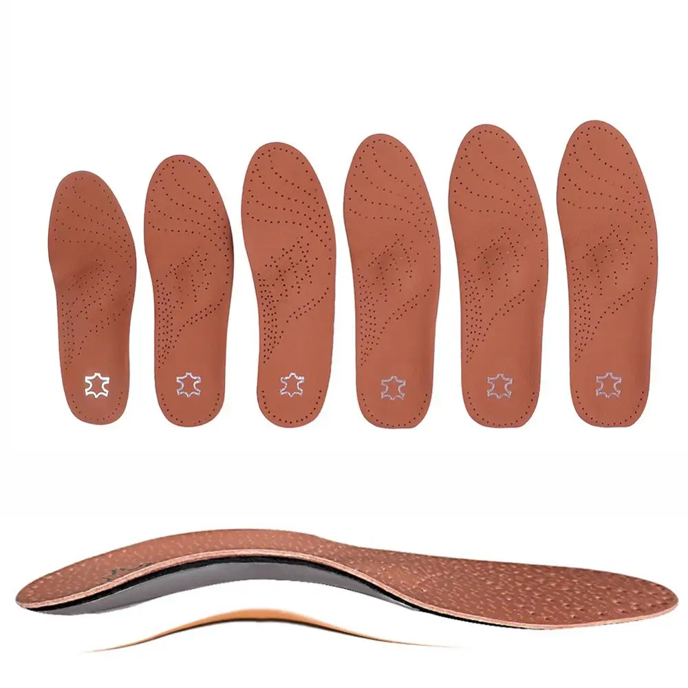 

Unisex Leather 2.8-3cm Orthotic Flat Foot Shoe Insoles High Arch Support Orthopedic Pad for Correction OX Leg Health foot Care