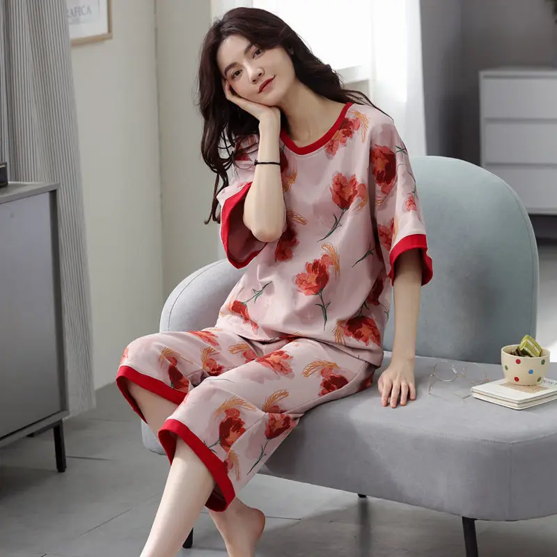 

Sleepwear Kimono Roupas Femininas Ensembles De Pyjama Pijama Mujer Verano Pigiama Donna Spodenki Damskie Pyjama Femme Coton