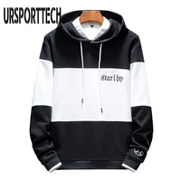black white patchwork hoodie men hip hop street wear letter print sweatshirts skateboard menwoman pullover hoodies male hoodie