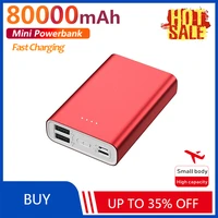 80000mah mini power bank portable large capacity phone charger 2usb fast charging external battery for iphone xiaomi samsung
