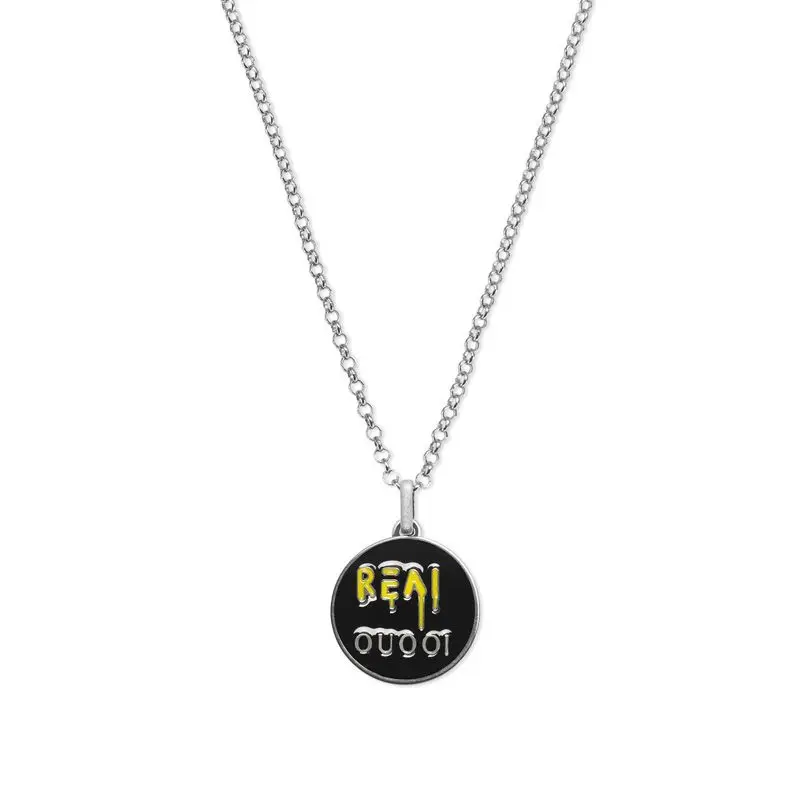 

Vintage boutique Classic Black Round Pendant Necklace, luxury brand, ag925 sterling silver, 1:1 letter G, preferred gift