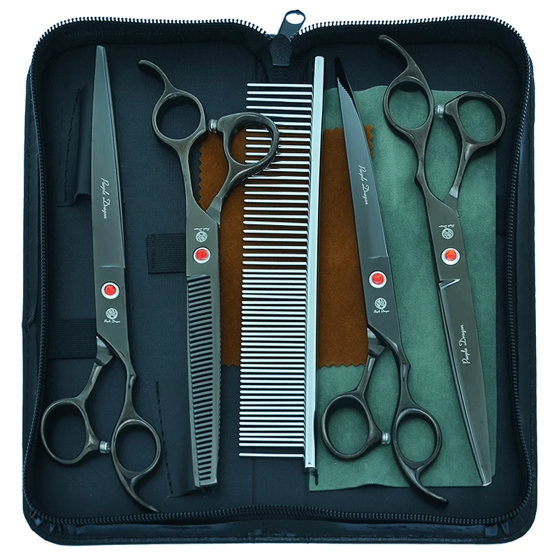 

Purple Dragon 8.0" JP440C Pets Scissors Dog Grooming Scissor Straight Curved Animals Cutting Tijeras 7.5" Thinning Shears B0043B