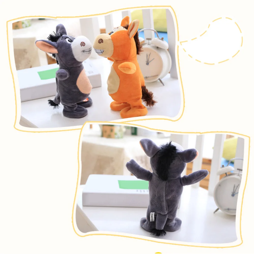 Электронные говорящие коровы Ослик плюшевая игрушка милый говорить музыка и