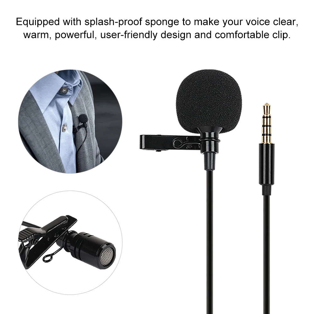 Профессиональный петличный микрофон XTUGA всенаправленный с простой клипсой для