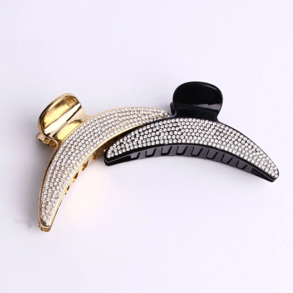 Крупные заколки для волос с кристаллами женщин и девочек модный элегантный зажим