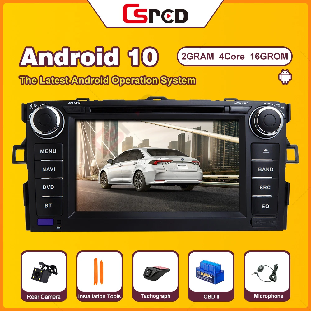 Автомобильный мультимедийный плеер Csred DVD CD для Toyota Auris Altis Corolla 2012 2013 год GPS