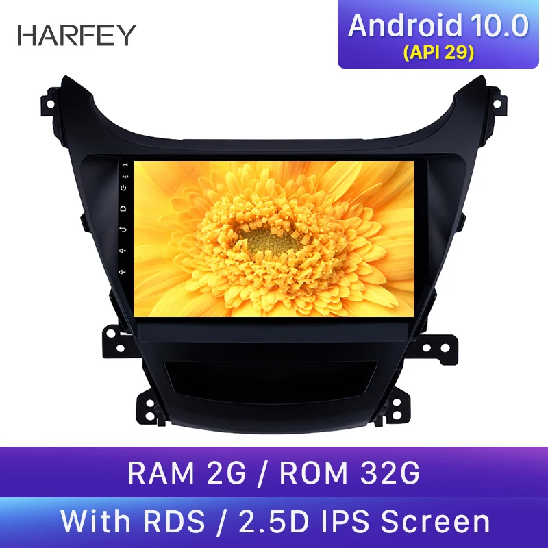 Harfey Android 10 0 для 2014-2016 Hyundai Elantra Авторадио 9 &quotGPS навигация Bluetooth Стерео ТВ