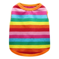 cotton clothes for small dogs clothes for pet cat costume chihuahua outfit summer rainbow striped dog vest ropa para perro xs xl