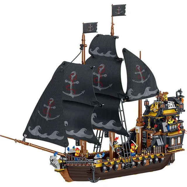 

Creator series Kingdom Temestuous Waves Pirate Ship 3D Model Building Blocks Enternal diamond Bricks QL1803 QL1801 QL1802 QL1804