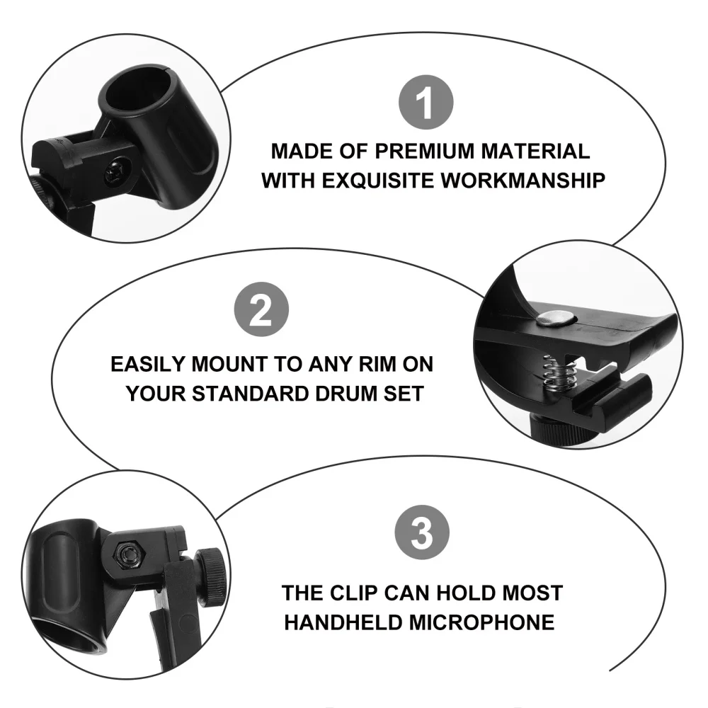 

2pcs Drum Microphone Clamping Mount Drum Set Microphone Holder for Studio