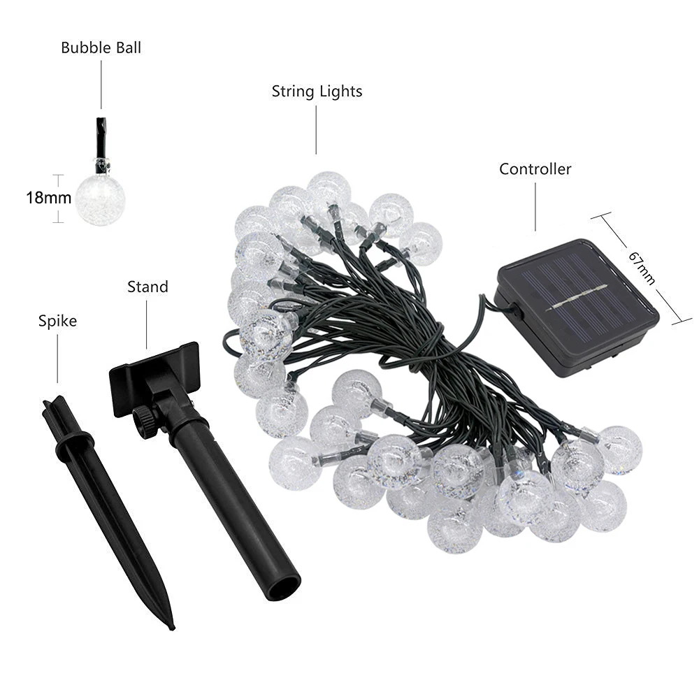 Гирлянда с солнечной батареей уличная лампа 8 режимами работы декоративный