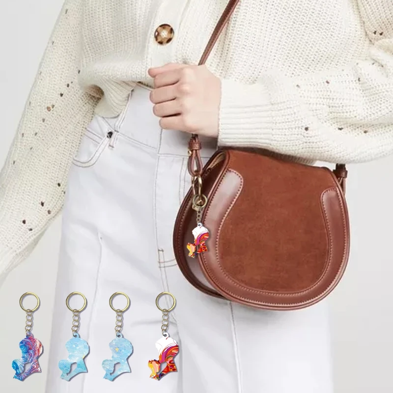 

DIY Keychain Epoxy Mold Mother Kiss Child Silicone Mold Woman Kid Head Irregular Silicone Mould for DIY Decoration Accessories