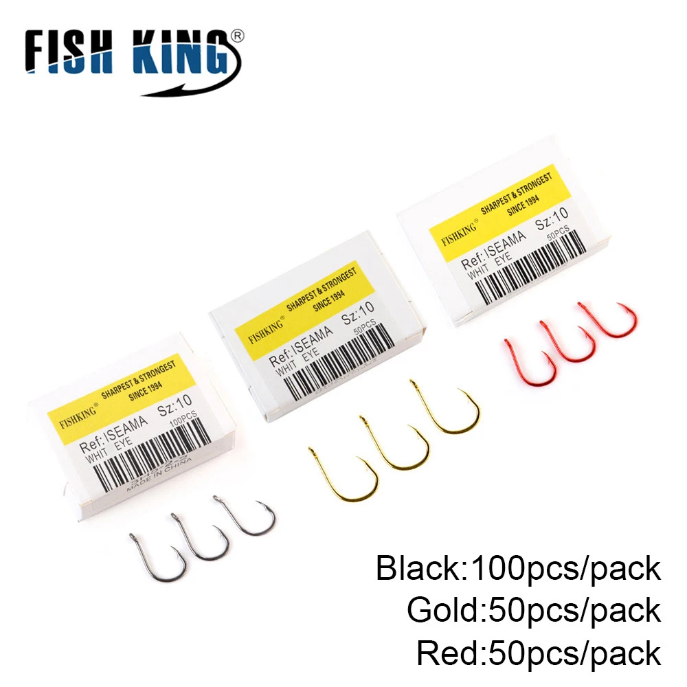 FISH KING 50 100 шт. люминесцентный рыболовный крючок из высокоуглеродистой стали ISEAMA 1