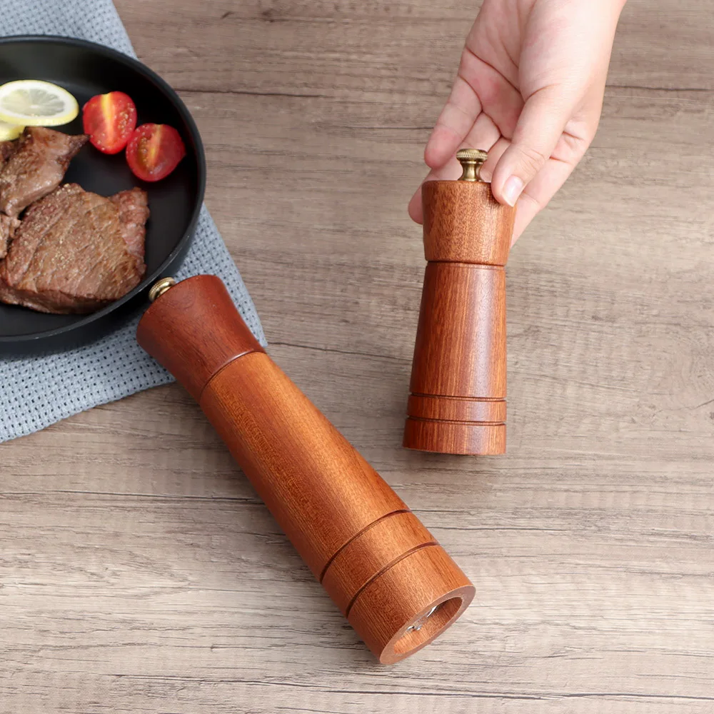 wood pepper grinder and salt spices tool manual acrylic grind gadgets kitchen mill adjustable grinders ceramic design shaker free global shipping