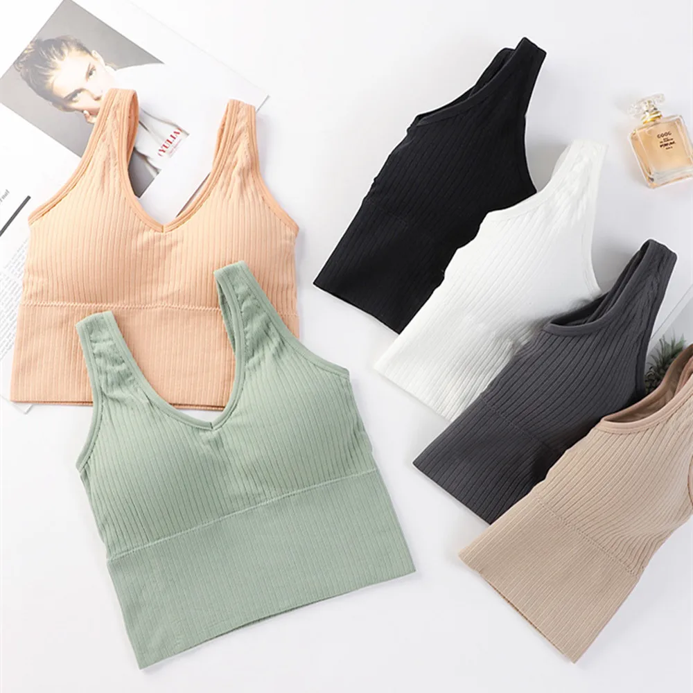 

Women Beauty Back Tops Tube Top Female Streetwear Sleeveless Camis Seamless Sports Lingerie Tee Bra Crop Top Bandeau Top Tank