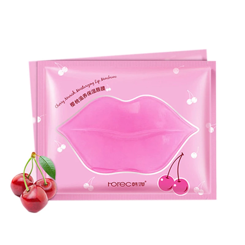 Розовая коллагеновая маска для губ Beauty гелевая мембрана эссенция влаги