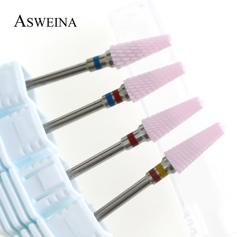 ASWEINA 1 шт., розовое сверло для ногтей, пилки для ногтей, электрический аппарат для маникюра, вращающиеся керамические заусенцы, аксессуары для ногтей, для удаления гель-лака