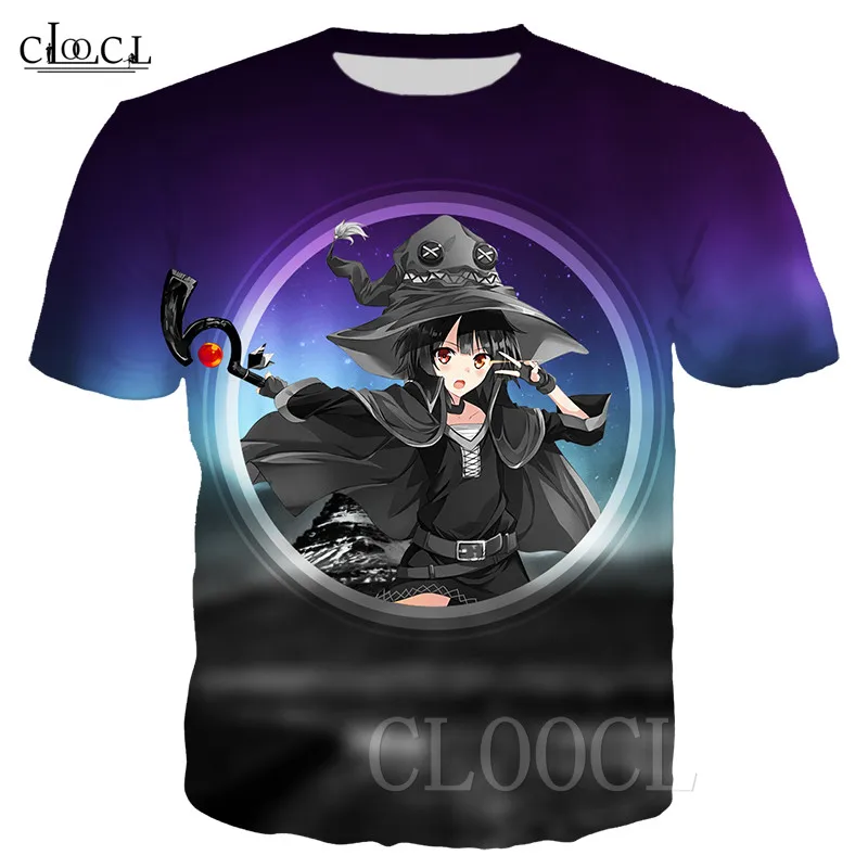Милые женские футболки Megumin Konosuba свитшоты с 3D принтом хипстерская летняя