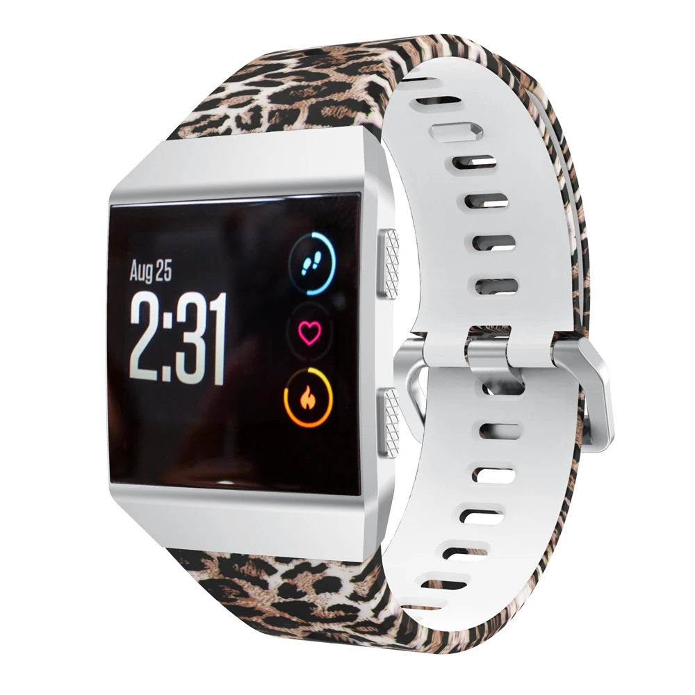 Yayuu силиконовый ремешок на запястье с принтом, совместимый для Fitbit, Ионные Спортивные часы, Регулируемый Браслет для Fitbit, ионные