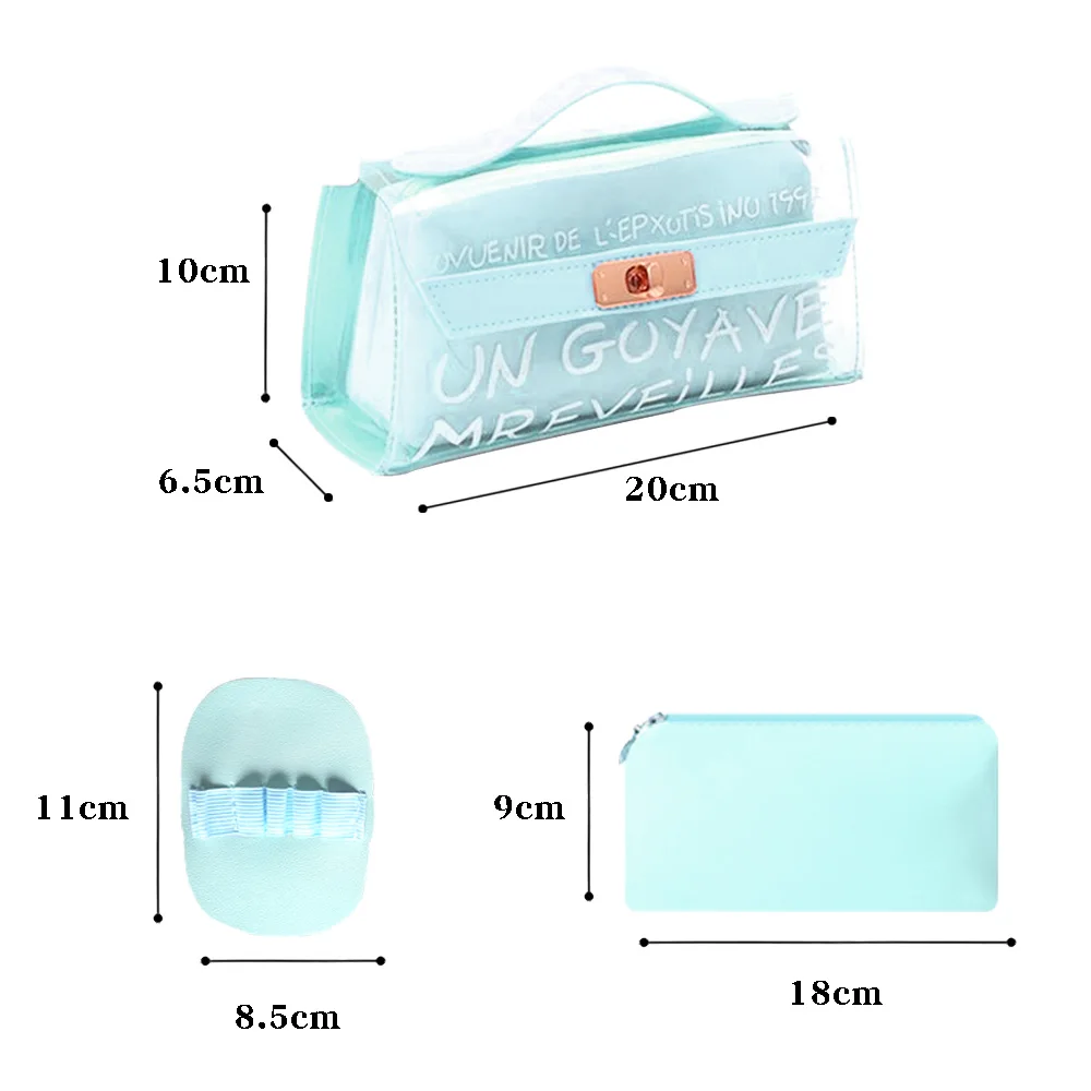 Large capacity kawaii girl cosmetic bag pencil school storage supplies stationery box | Канцтовары для офиса и дома