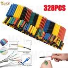 Набор полиолефиновых термоусадочных трубок в ассортименте, 328 шт., изолированные провода, оболочка кабеля, 8 проводов разных размеров