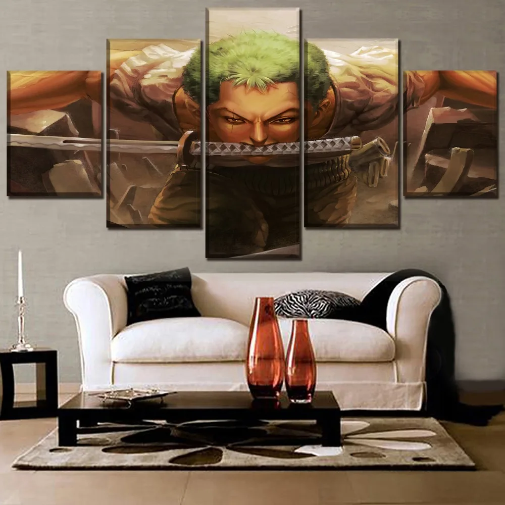 Один комплект из 5 штук Аниме One Piece swordsman Zoro Roronoa живопись на холсте Печать