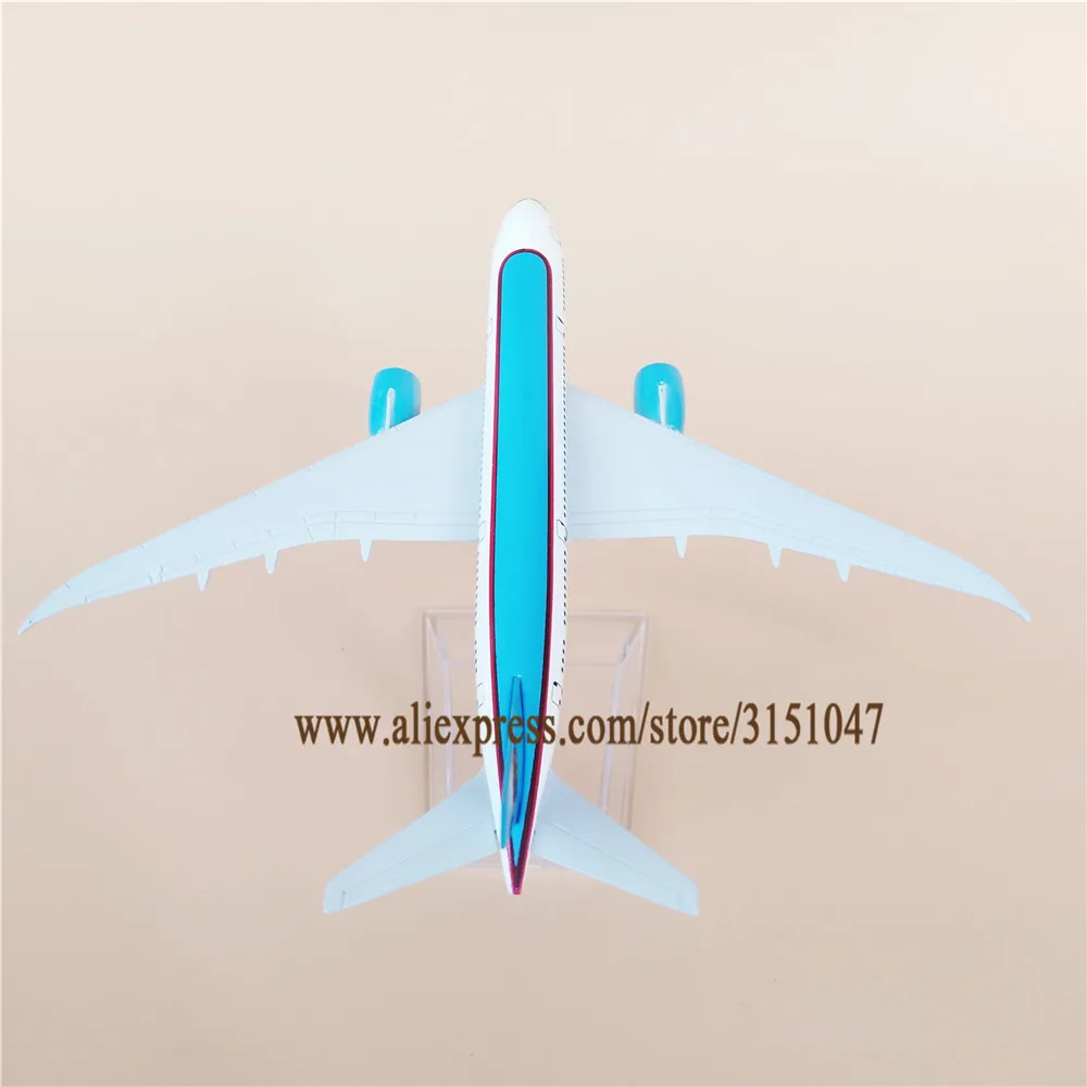 Модель самолета 16 см авиакомпании воздушно Узбекистан B787 модель Боинг 787 из