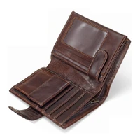 genuine leather vintage vertical large capacity luxury high quality cowhide wallet zipper pocket hasp mens wallet money bag